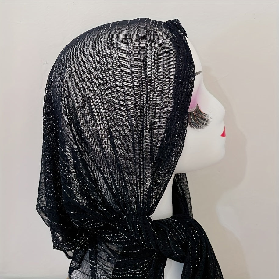 Gauze Hijab Head Scarf Soft Turban Elastic Head Wraps Ramadan Shawl Bandana