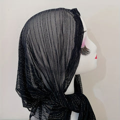 Gauze Hijab Head Scarf Soft Turban Elastic Head Wraps Ramadan Shawl Bandana