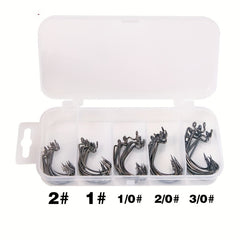 50pcs Crank Shank Hook Soft Lure Barbed Wide Gap Hook Fishing Accessories