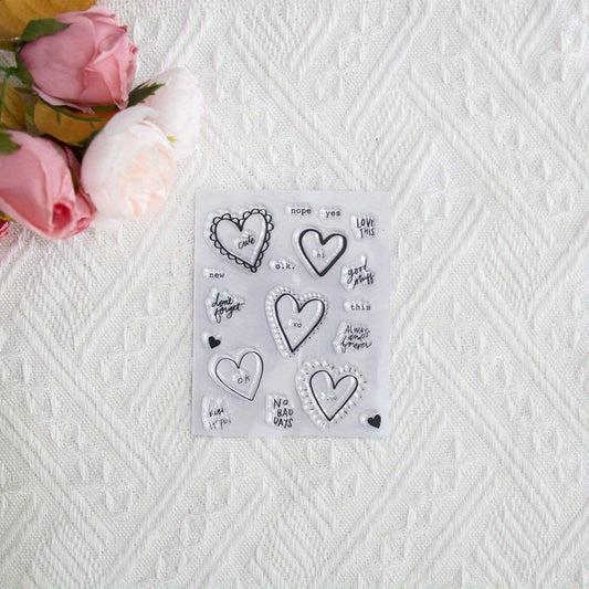1pc Heart DIY Decorative Transparent Stamp for Scrapbooking Seal