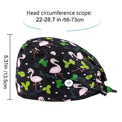 Adjustable Women's Cartoon Print Work Cap Nurse Scrub Hat