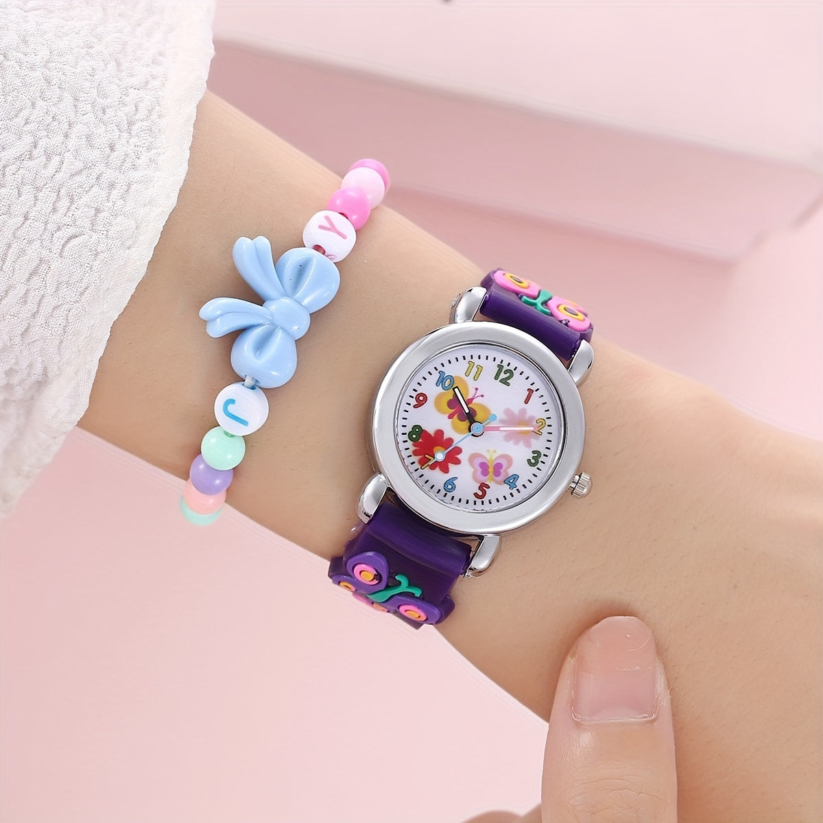 Kids Butterfly Watch, Bracelet & Necklace Set