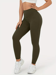 Sports Leggings Women's Plus Solid Twist Cut Out Back High Waist