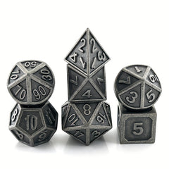 7pcs Metal Dice For Board Game, Faceted Dice For Entertainment