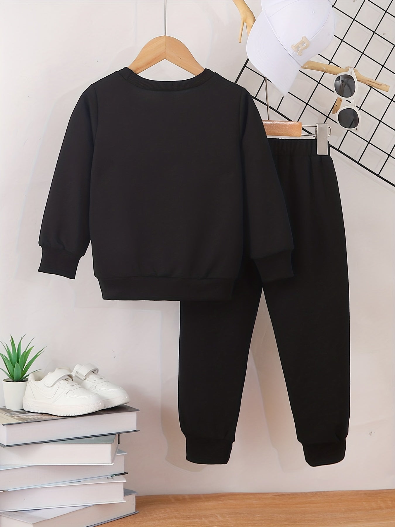 KING Print Toddler Boy's 2pcs Sweatshirt & Sweatpants Set for Kids