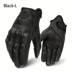Knuckle Protection PU Leather Motorcycle Gloves