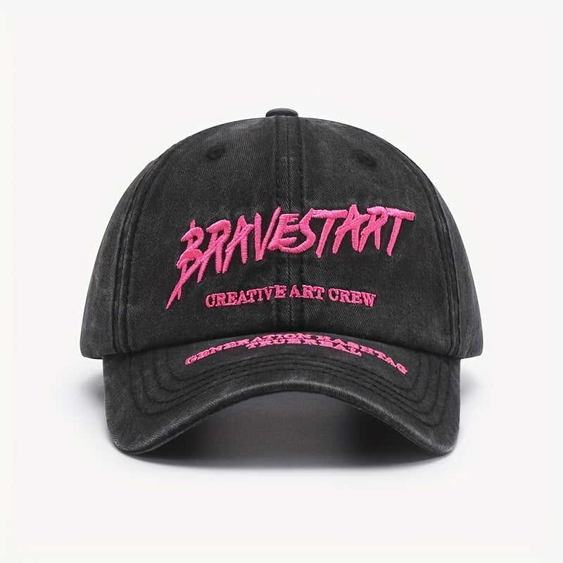 Vintage Letter Embroidery Baseball Cap Washed Distressed Dad Hats