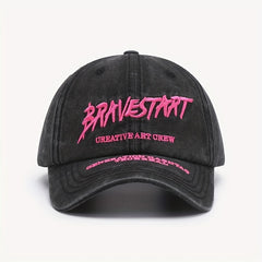 Retro Embroidered Baseball Cap Adjustable Soft Top Hat