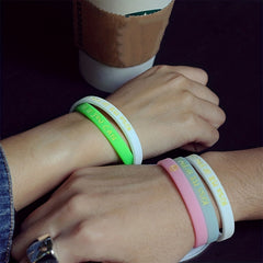 Letter Print Silicone Couple Wristband Bracelet