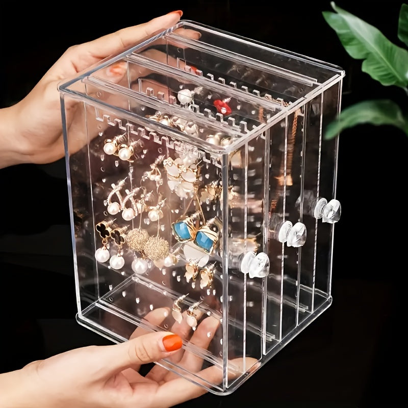 Transparent Jewelry Storage Box Three Drawer Large Capacity Organizer