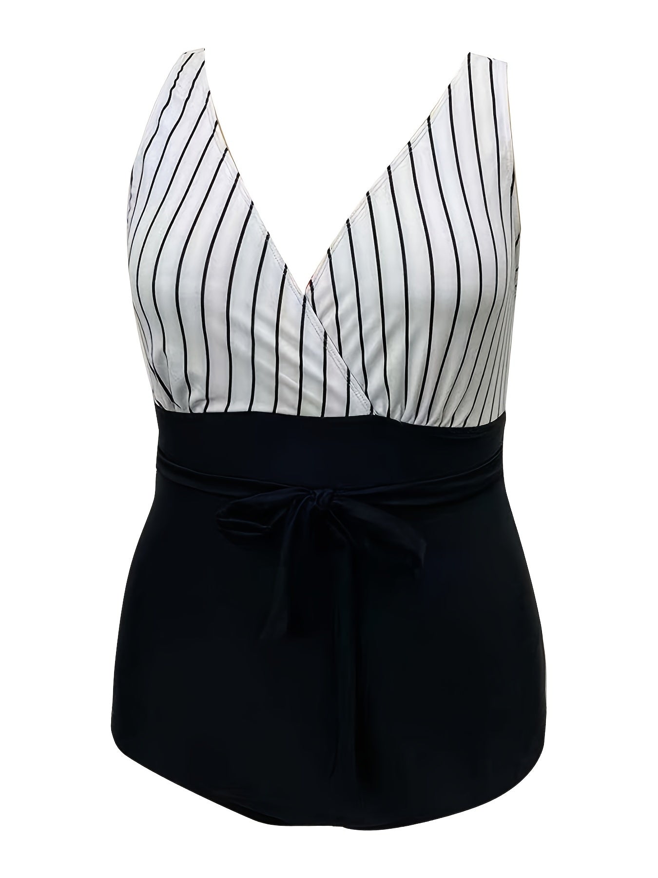 Surplice Neck Side Knot One Piece Swimsuit