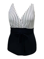 Surplice Neck Side Knot One Piece Swimsuit