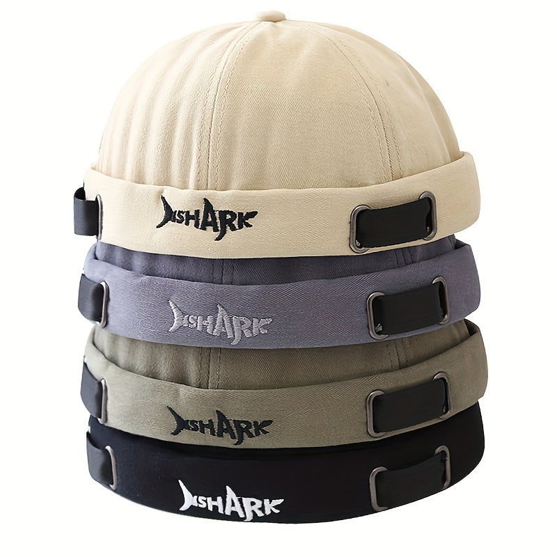Cotton Shark Embroidery Melon Caps Skullies Beanie