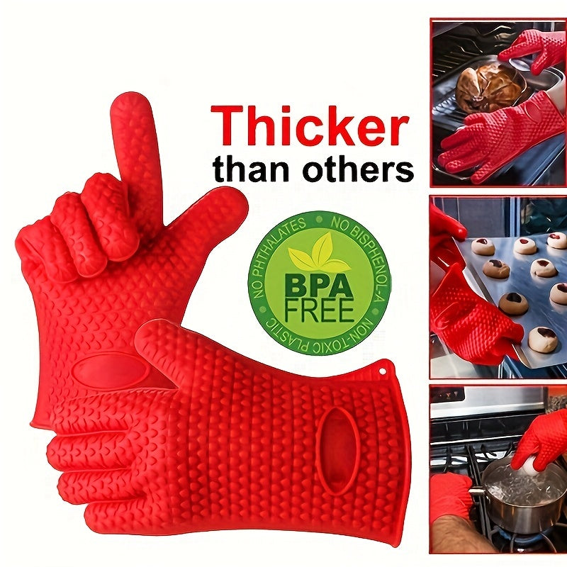 Silicone Gloves Heat Resistant Non-slip Cooking Glove Oven Mitt