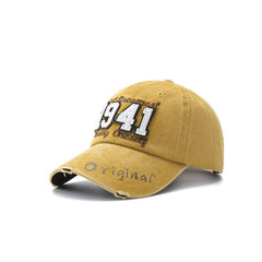 Unisex Distressed Washed Fitted Cap Adjustable Ripped Hat