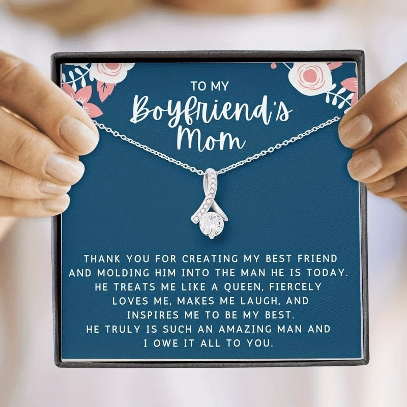Rhinestone Pendant Necklace With Meaningful Message Card