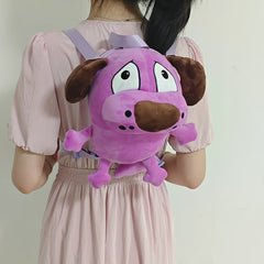 Purple Dog Plush Toy with Backpack Soft Stuffed Animal