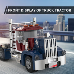 American Truck Trailer Building Blocks Model with Detachable Carriage Toy