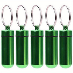 Mini Waterproof Aluminum Pill Box Medicine Case Container Bottle Holder Keychain