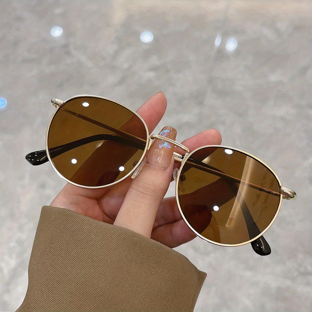 Retro Round Sunglasses UV400 Sun Shades Metal Glasses