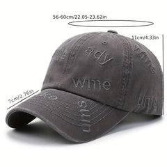 Vintage Water washed Baseball Cap Embroidered Letter Cap