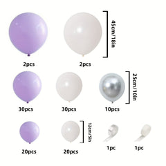 116pcs Purple Balloon Set for Birthdays Weddings Thanksgiving