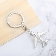 Stainless Steel Aircraft Model Keychain Keyring Bag Pendant Ornament
