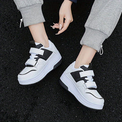 Boy's Roller Skate Shoes with Hook and Loop Fastener