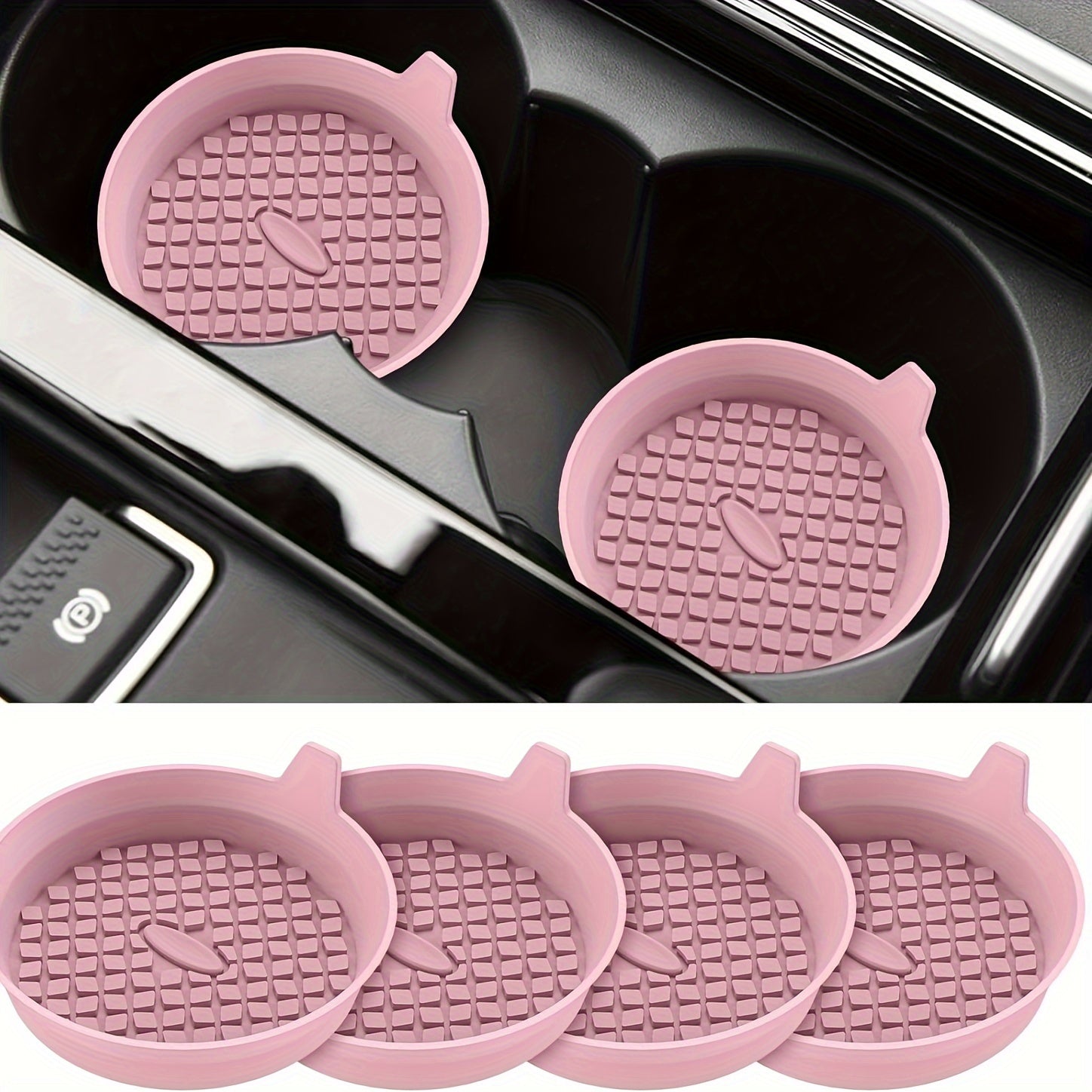 4pcs Car Cup Holder Universal Silicone Drink Pad Anti Slip Waterproof Coaster
