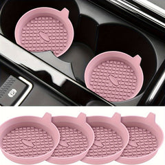 4pcs Car Cup Holder Universal Silicone Drink Pad Anti Slip Waterproof Coaster