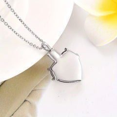 Crystal Heart Cremation Urn Necklace Memorial Pendant with Fill Kit