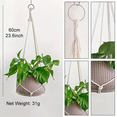 Macrame Plant Hangers Indoor Hanging Basket Holder With Beads