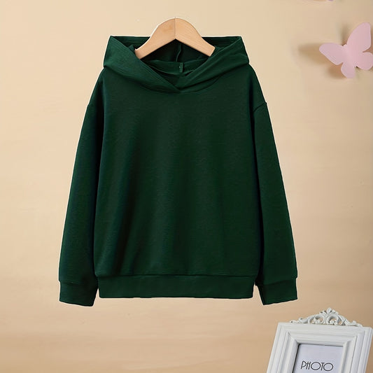Girls' Basic Hooded Sweatshirt Long Sleeve Pullover Hoodie