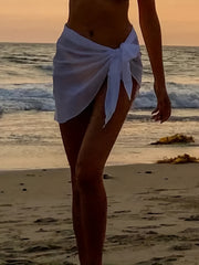 Solid Cover Up Wrap Semi Sheer Sexy Style Cover Up Skirt