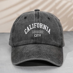 CALIFORNIA Print Washed Baseball Cap Cotton Sunscreen Sports Hat Casual Dad Hats