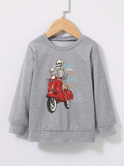COFFEE BEFORE RIDING Halloween Style Kid's Sweatshirt