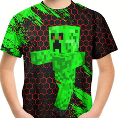 Kids Robot Graphic Tees Casual T shirt Boys And Girls 3D Print Street Wear