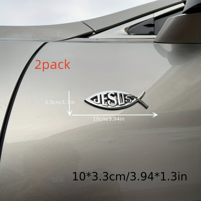 2 Pack 3D Metal Jesus Decal Sticker - Upgrade Your Ride