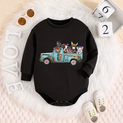 Baby Boy Cartoon Onesie Newborn Long Sleeve Romper