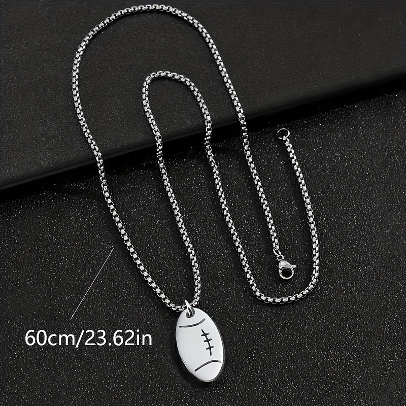 Rugby Men's Stainless Steel Necklace Football Necklace Gift