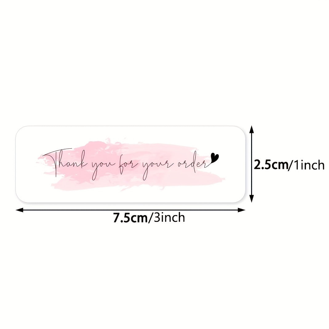 120pcs Pink Thank You For Your Order Sticker