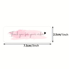 120pcs Pink Thank You For Your Order Sticker