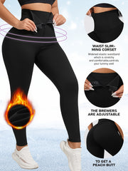 Tummy Control Fleece Yoga Pants High Stretch Leggings