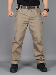 Waterproof Casual Cargo Pants With Zipper Pockets Men's Pants
