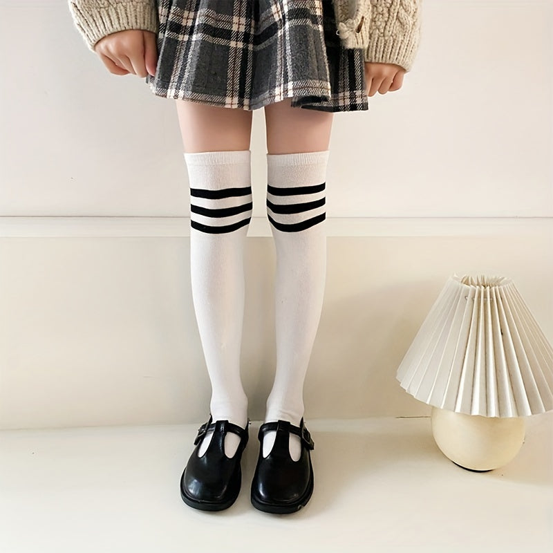 Girls Rainbow Over Knee Socks, Breathable Sport Socks