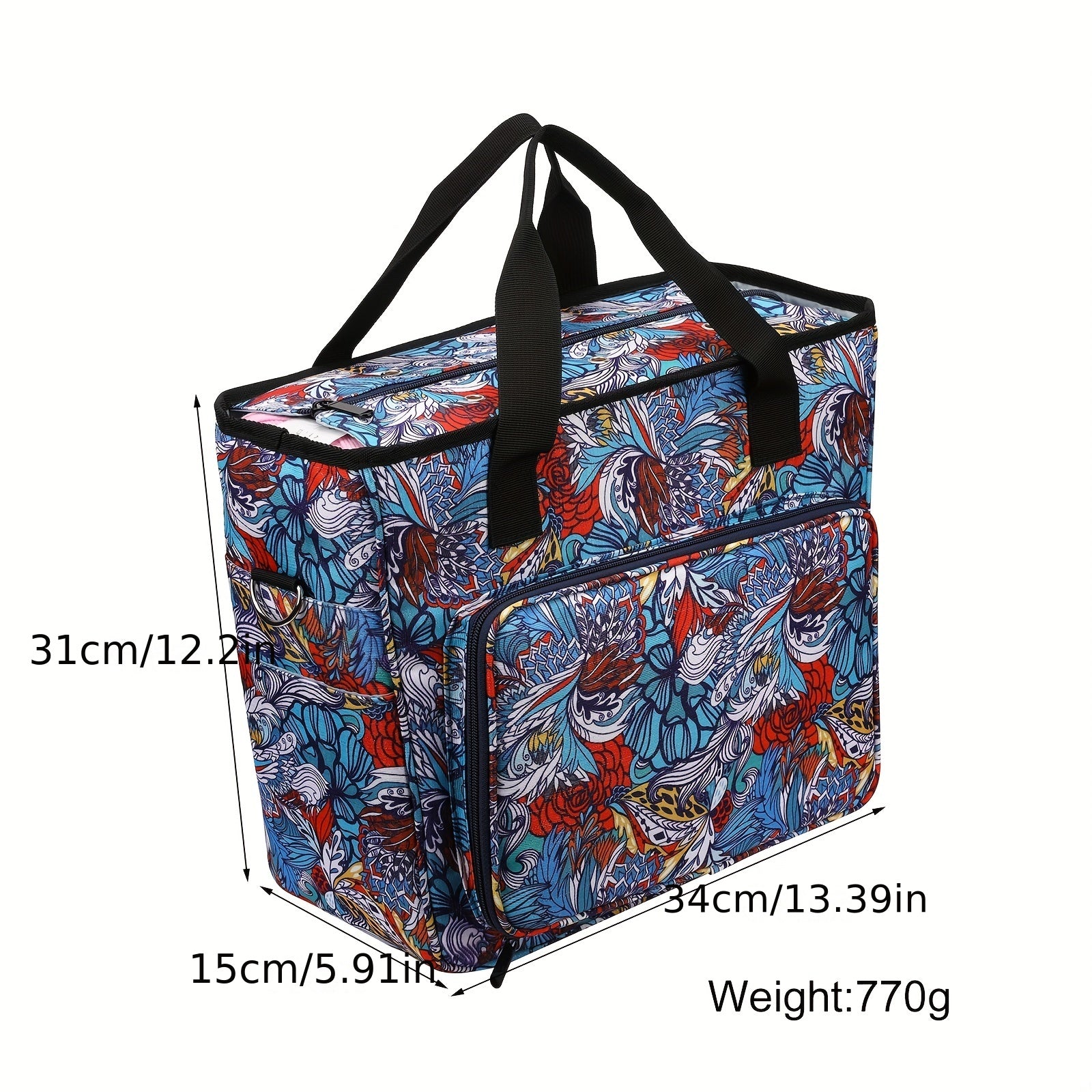 Portable Knitting Tote Bag for Yarn, Needles, Hooks - Large Capacity Crochet Bag