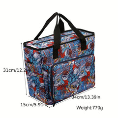 Portable Knitting Tote Bag for Yarn, Needles, Hooks - Large Capacity Crochet Bag