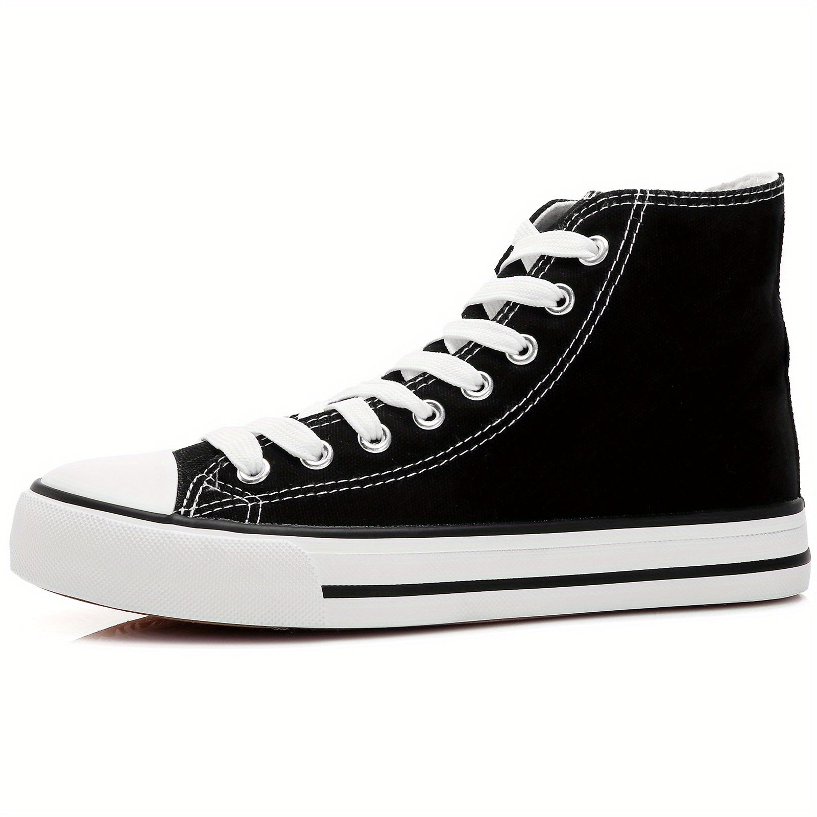 Women's High Top Canvas Lace Up Flat Walking Shoes