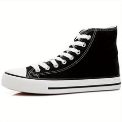Women's High Top Canvas Lace Up Flat Walking Shoes