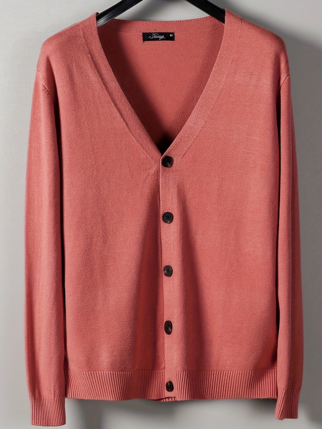 Men's V-Neck Casual Cardigan Sweater for Spring Autumn